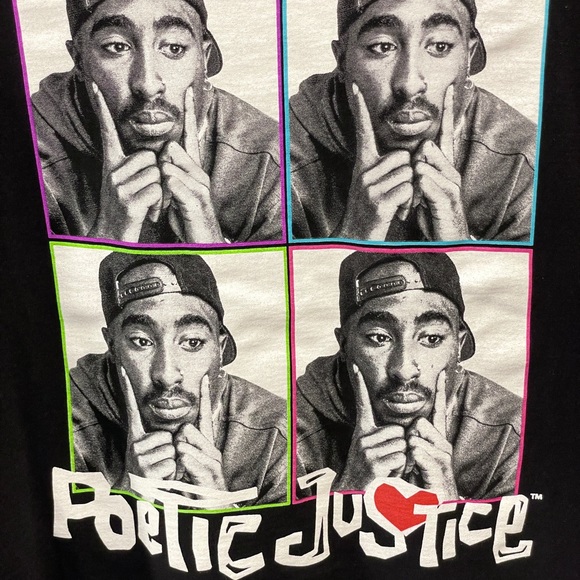 RARE Tupac 2Pac Poetic Justice FACES T-shirt - Picture 3 of 3